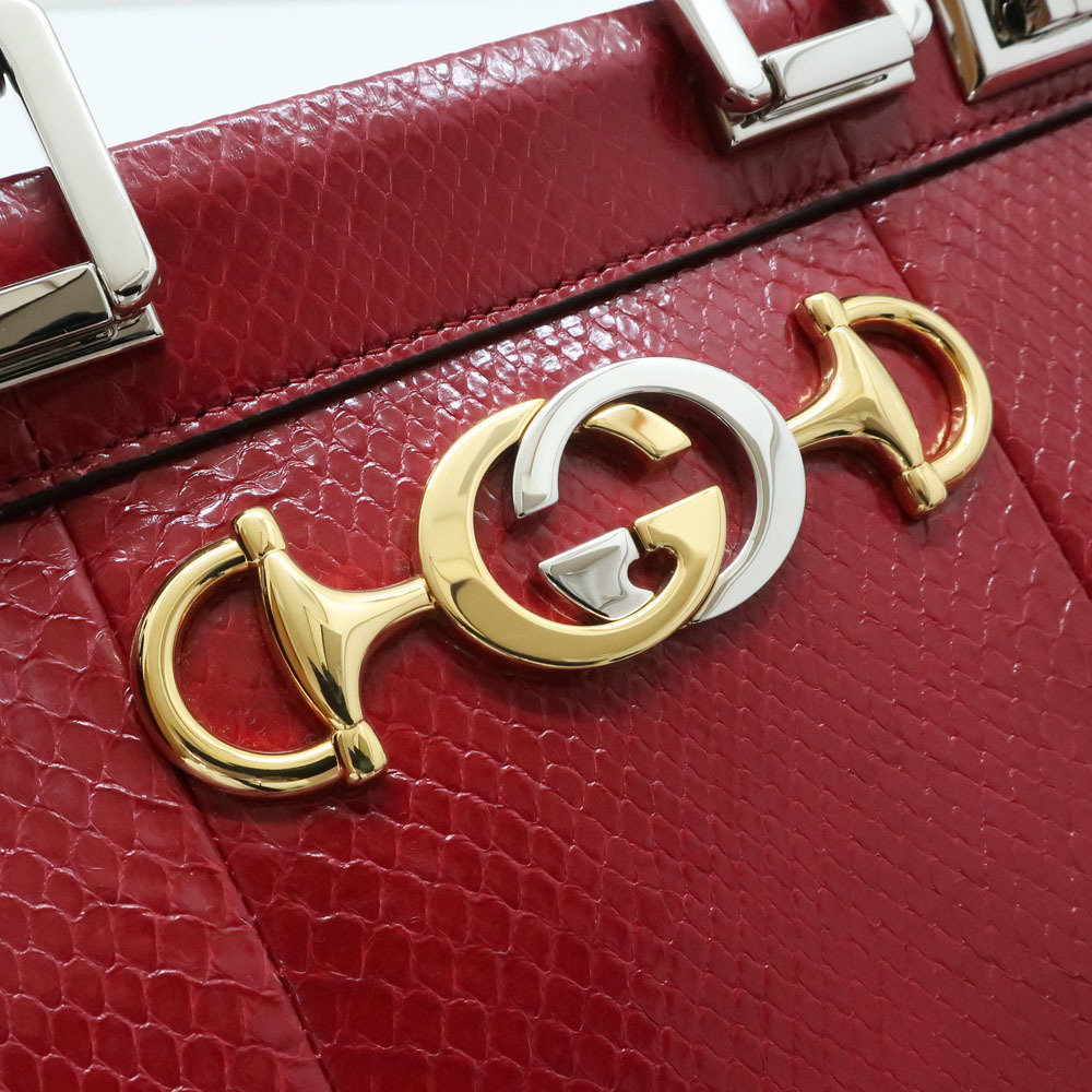 Gucci Zumi Small 2way Bag Python Red - image 7